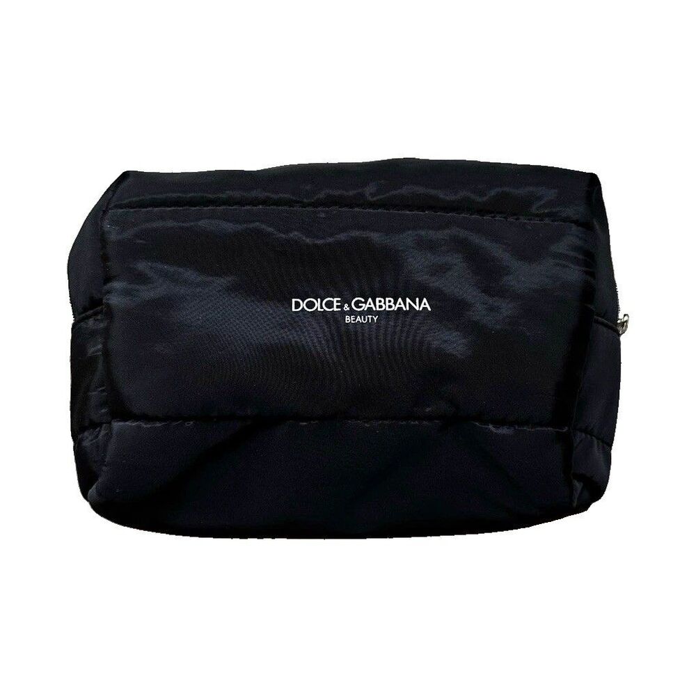 Dolce & Gabbana Beauty Black Nylon/Polyester Zipper Makeup Bag 8x5x3 in